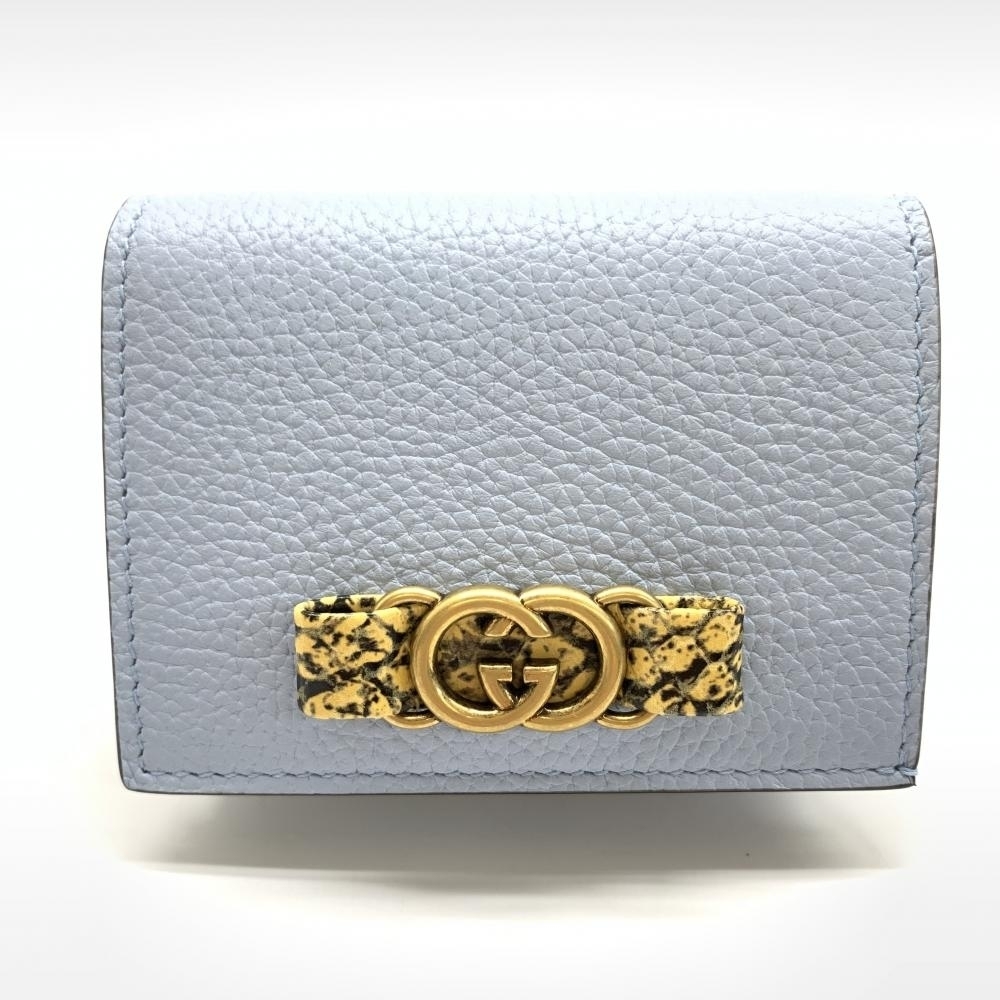 Gucci Interlocking G Python Bifold Wallet Light B… - image 1